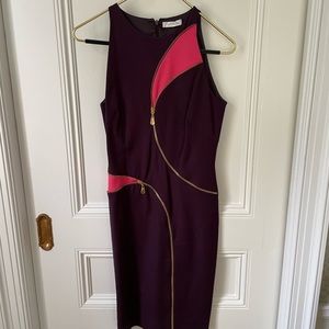 Versace plum and pink cocktail dress